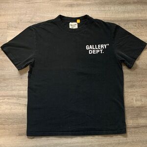 Gallery Dept Black T-Shirt with White Logo Size M